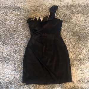Max and Cleo black and Beige Satin dress